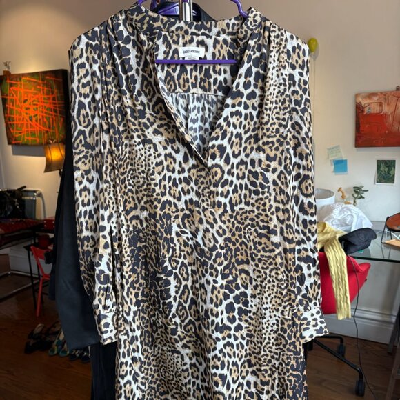 Zadig & Voltaire - Leopard Long Sleeve Flowy Dress - Picture 2 of 5